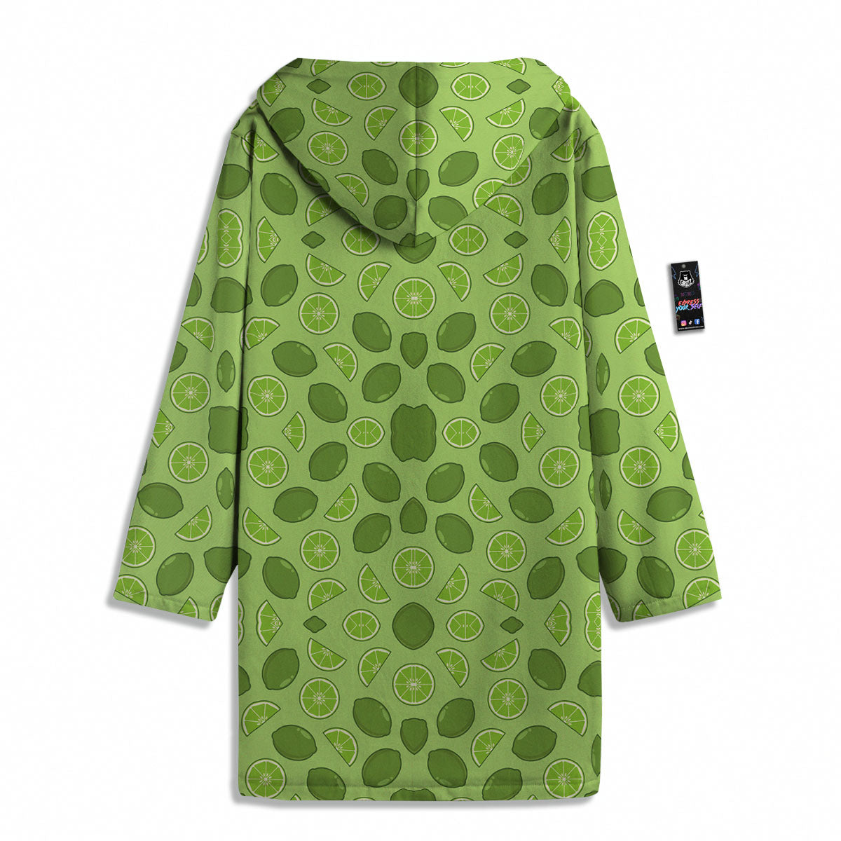 Lime Green Print Pattern Men's Windbreaker Jacket-grizzshop
