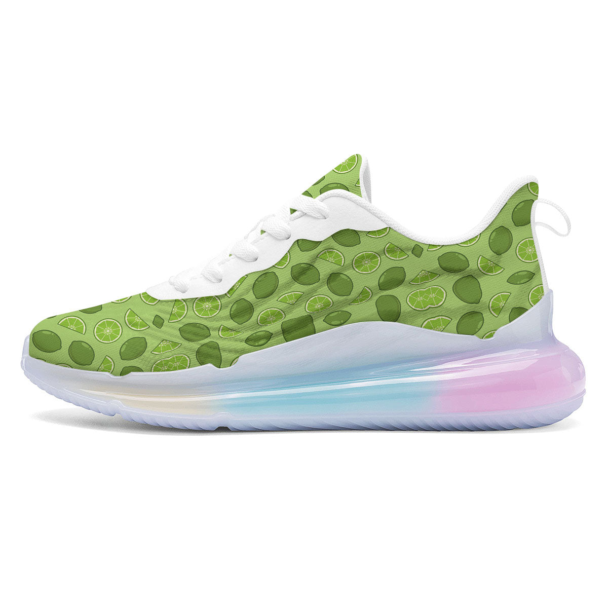 Lime Green Print Pattern Running Sneakers-grizzshop