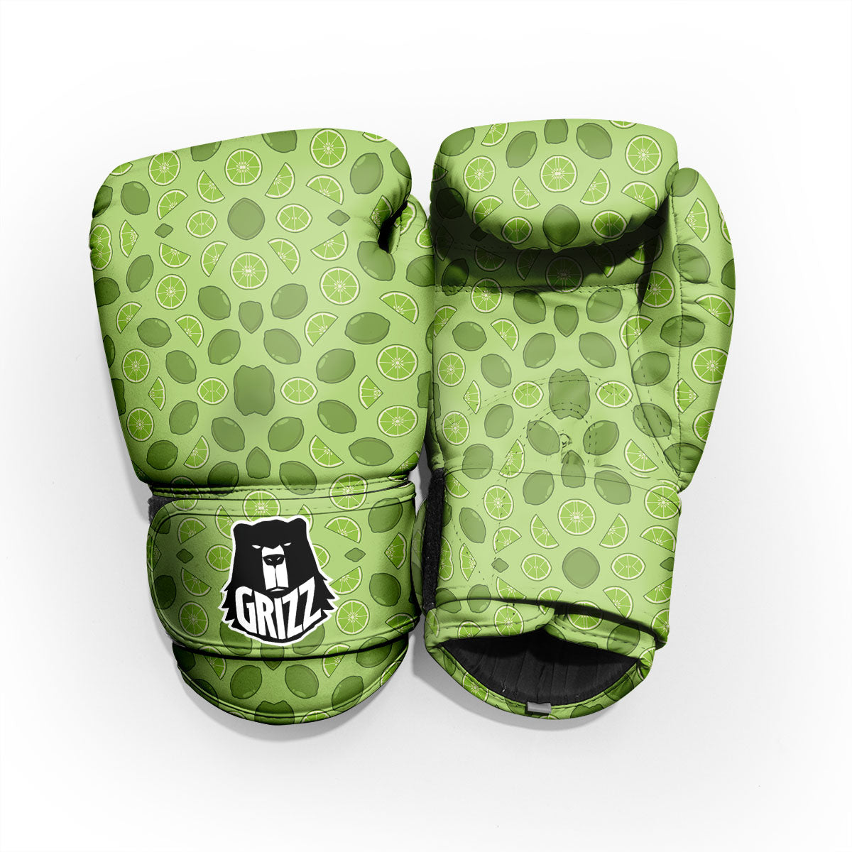 Lime Green Print Pattern Sparring Gloves-grizzshop