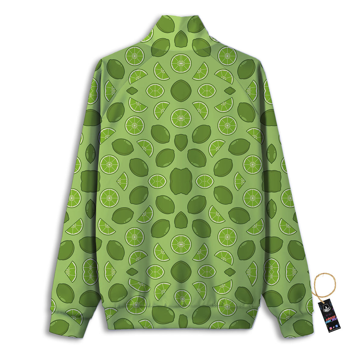 Lime Green Print Pattern Track Jacket-grizzshop