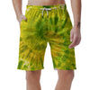 Lime Green Tie Dye Men's Shorts-grizzshop