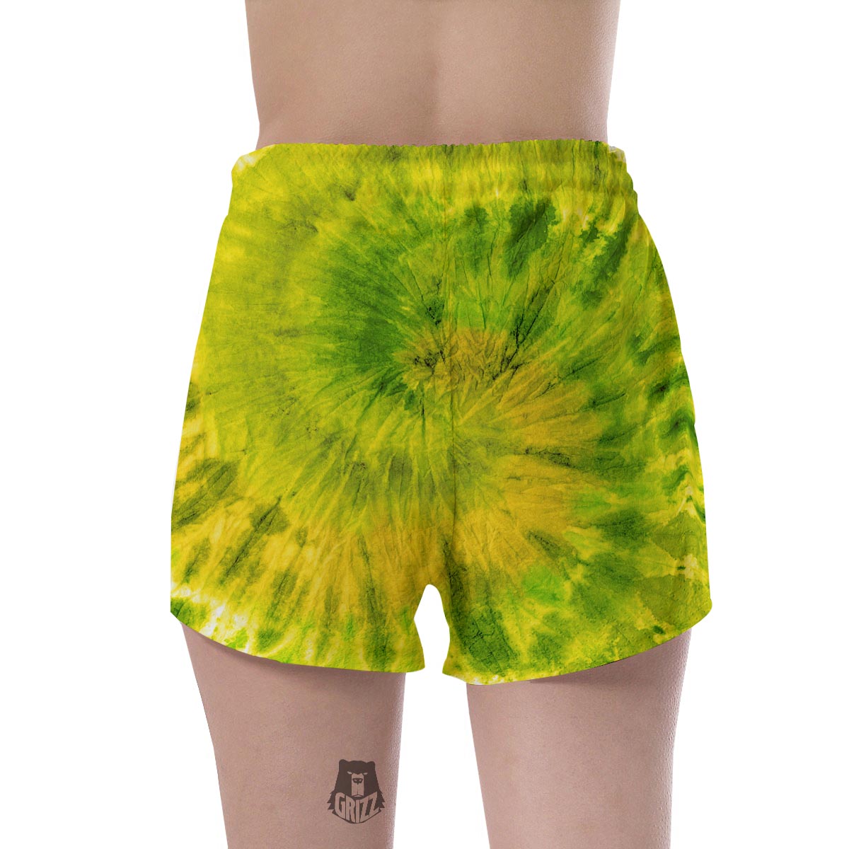 Lime Green Tie Dye Women's Shorts-grizzshop