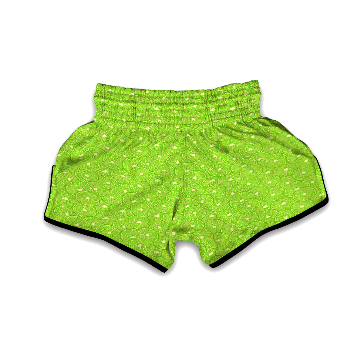 Lime Sliced Green Print Pattern Muay Thai Boxing Shorts-grizzshop