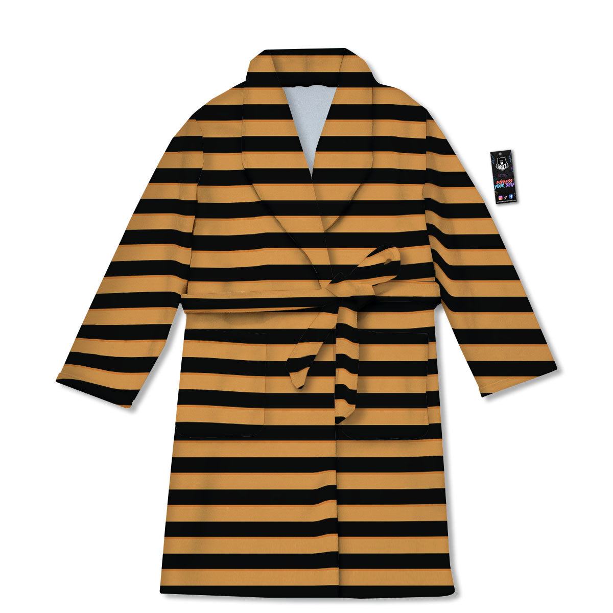 Line Halloween Print Pattern Bathrobe-grizzshop