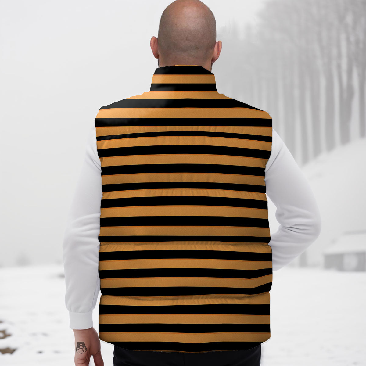 Line Halloween Print Pattern Down Vest