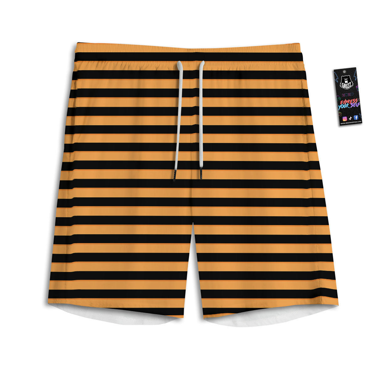 Line Halloween Print Pattern Men's Athletic Shorts