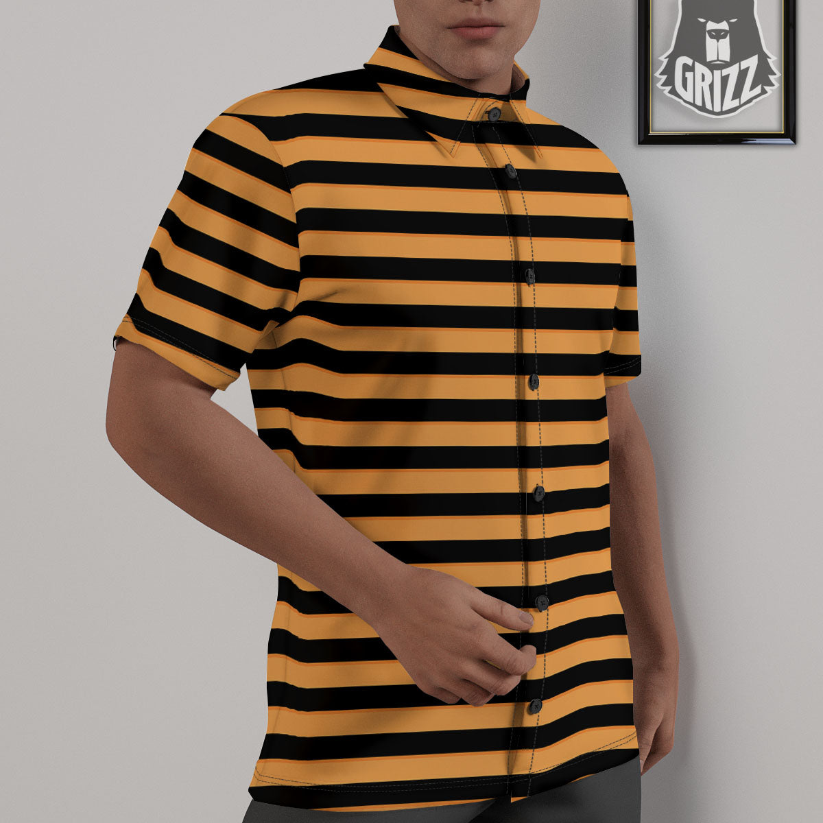 Line Halloween Print Pattern Untucked Shirts-grizzshop