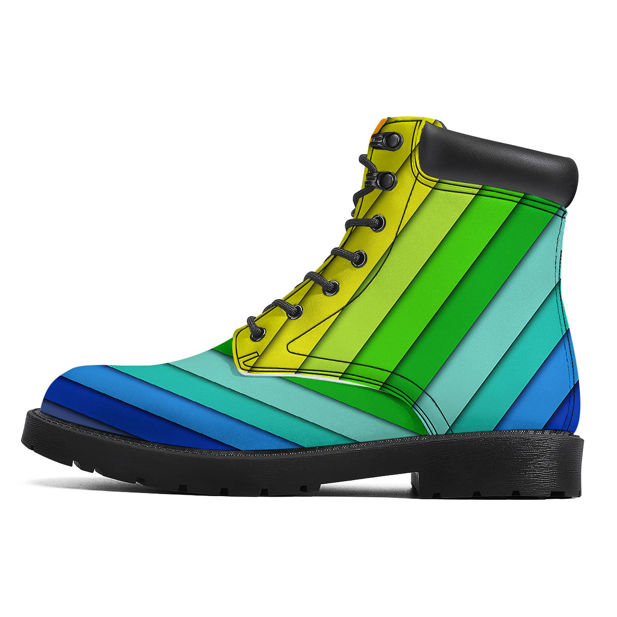 Lines Rainbow Diagonal Print Pattern Boots-grizzshop