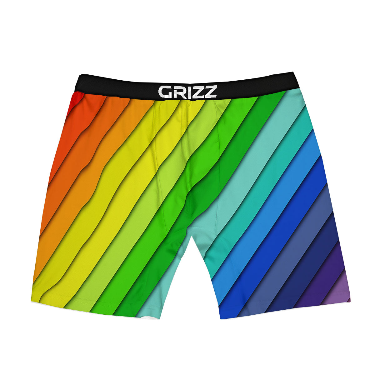 Lines Rainbow Diagonal Print Pattern Boxer Briefs-grizzshop