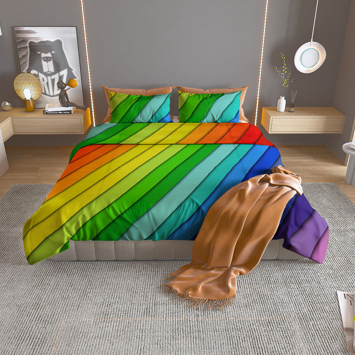 Lunar Eclipse Super Blood Moon Print Duvet Cover Bedding Set
