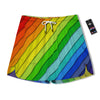 Lines Rainbow Diagonal Print Pattern Men's Running Shorts-grizzshop