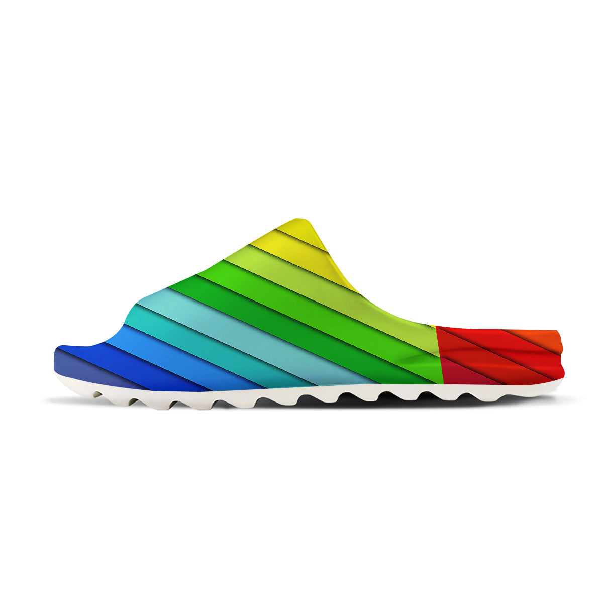 Lines Rainbow Diagonal Print Pattern Sandals-grizzshop
