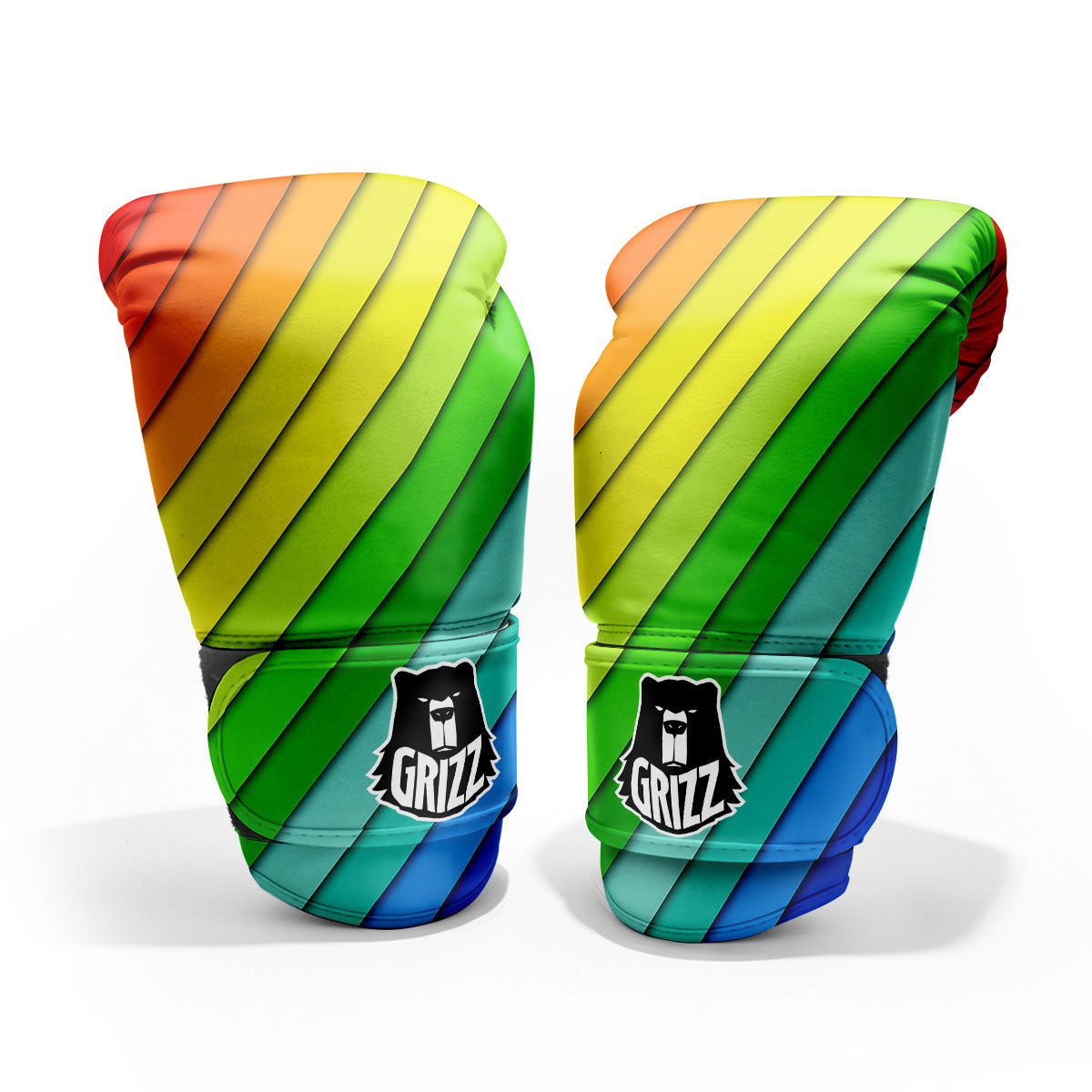 Lines Rainbow Diagonal Print Pattern Pro Boxing Glove