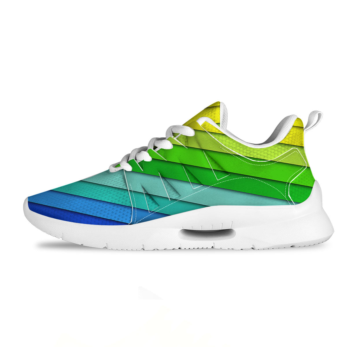 Lines Rainbow Diagonal Print Pattern Tennis Shoes-grizzshop