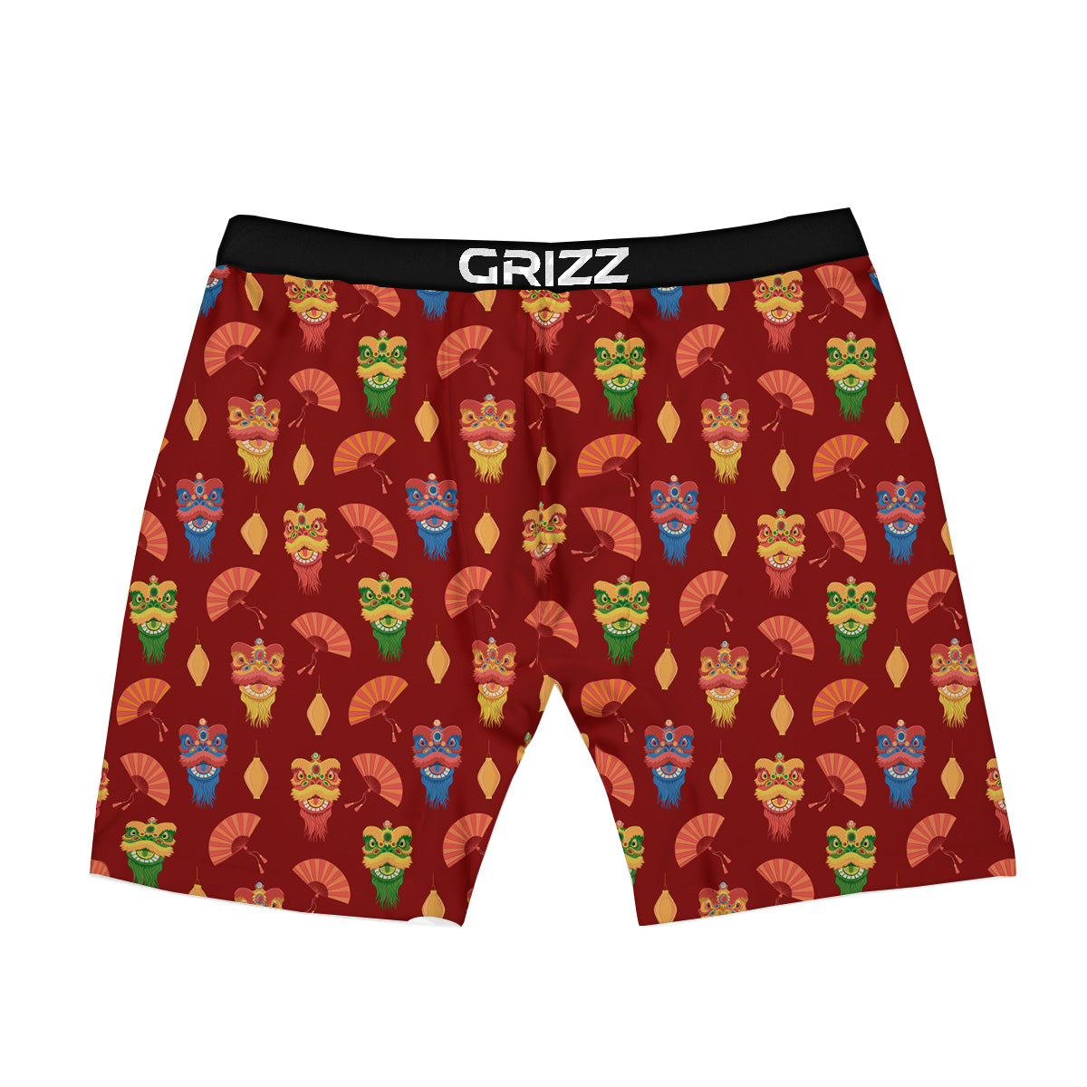 Lion Dance Chinese New Years Print Pattern Boxer Briefs-grizzshop