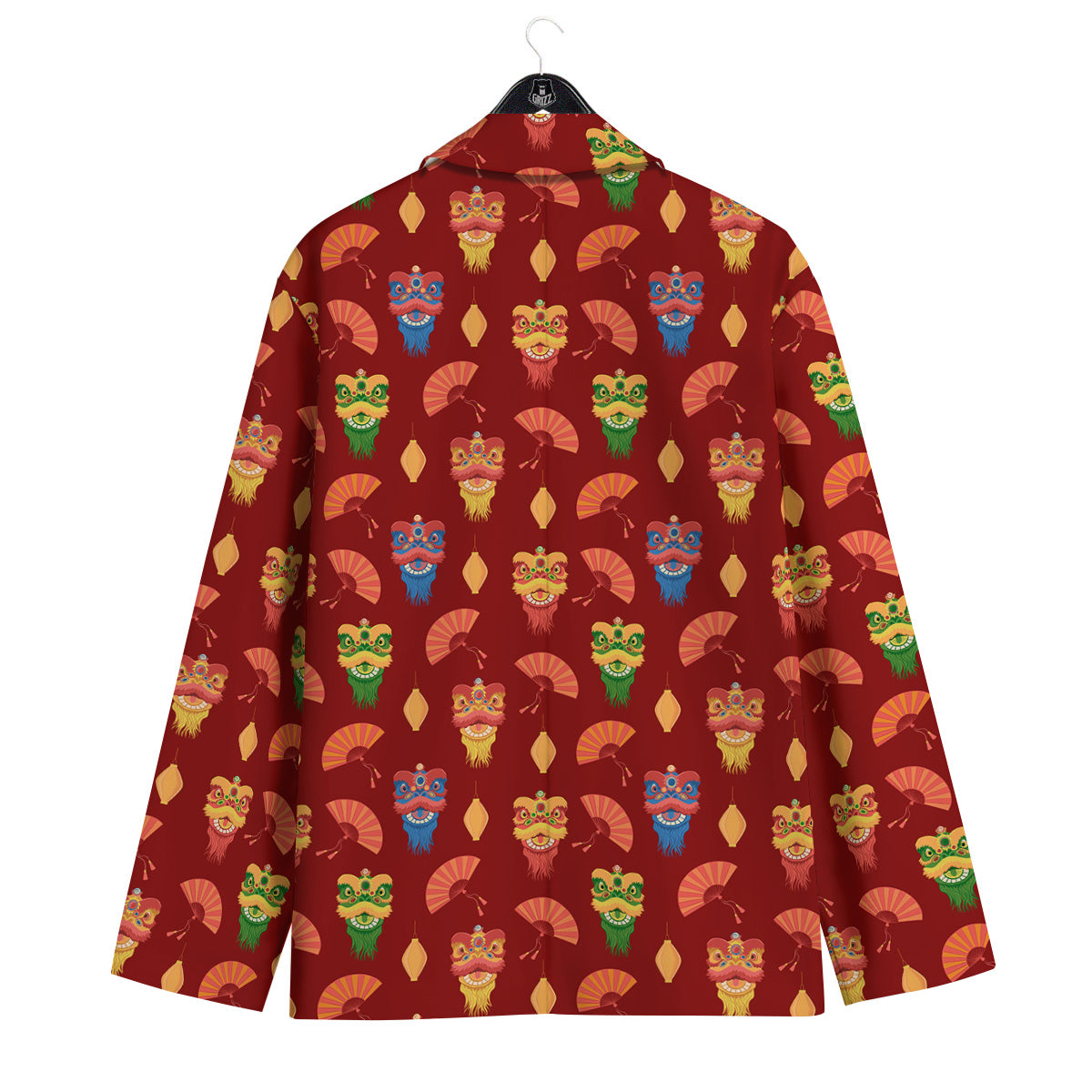 Lion Dance Chinese New Years Print Pattern Men's Sport Coat-grizzshop