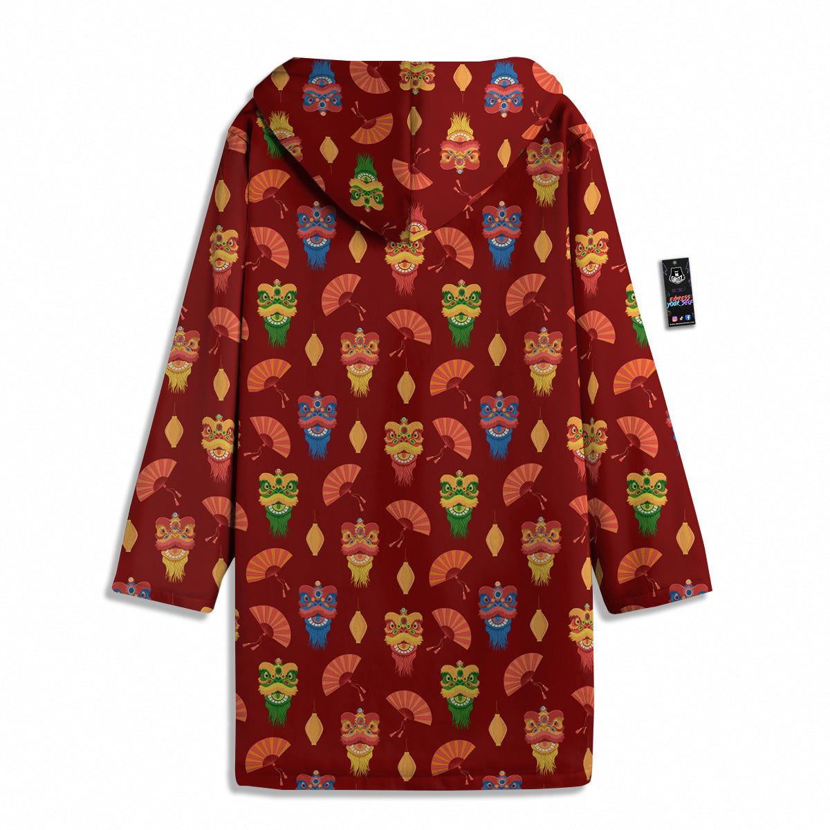 Lion Dance Chinese New Years Print Pattern Men's Windbreaker Jacket-grizzshop
