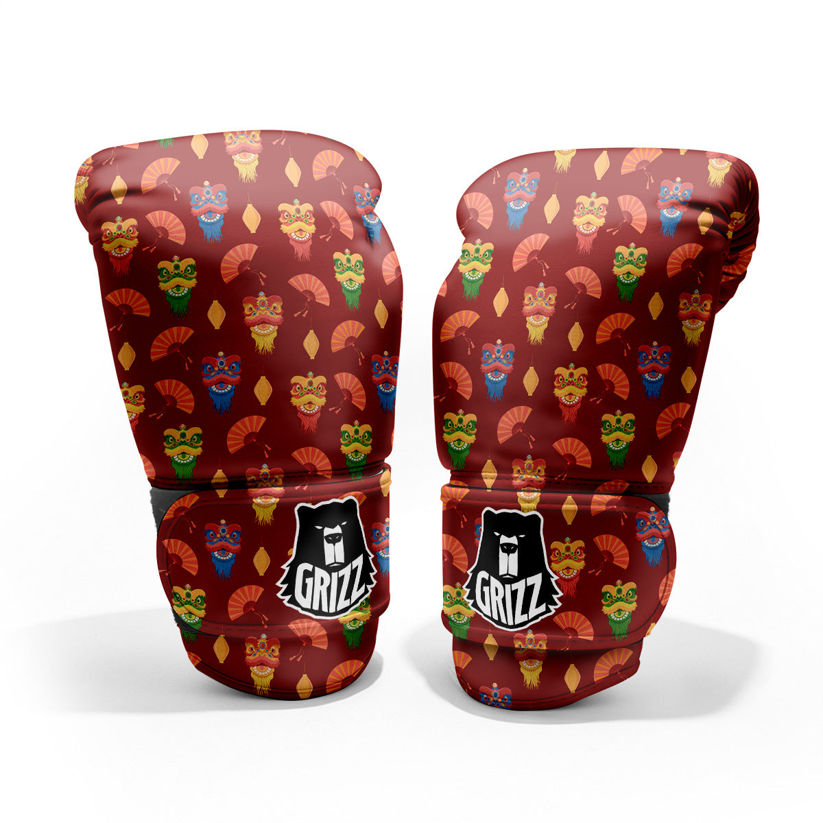 Lion Dance Chinese New Years Print Pattern Pro Boxing Glove