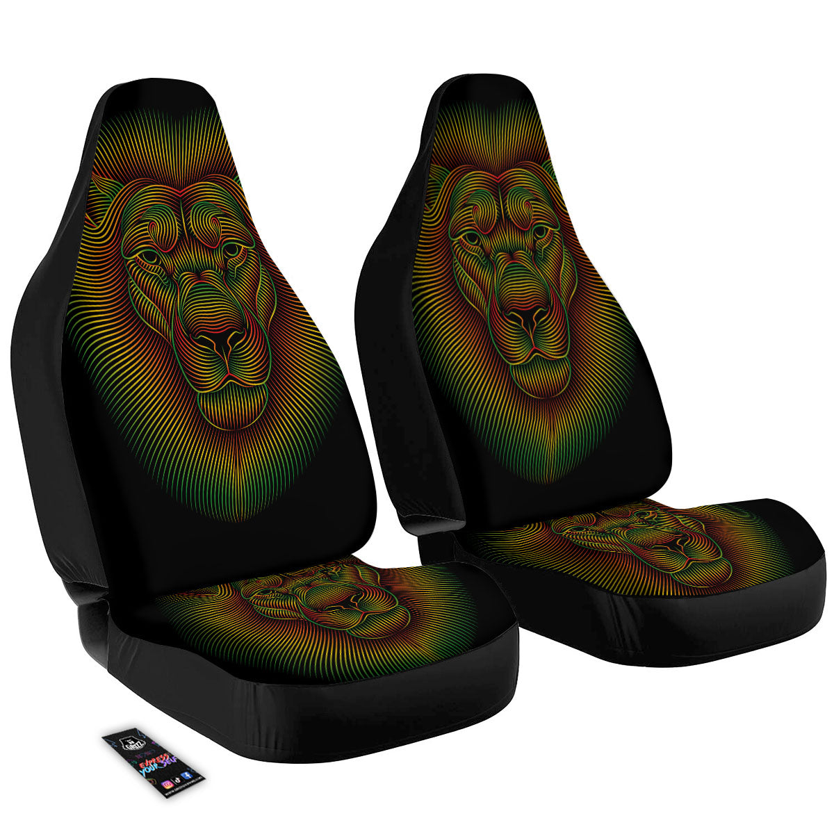 Lion Rasta Print Car Seat Covers-grizzshop