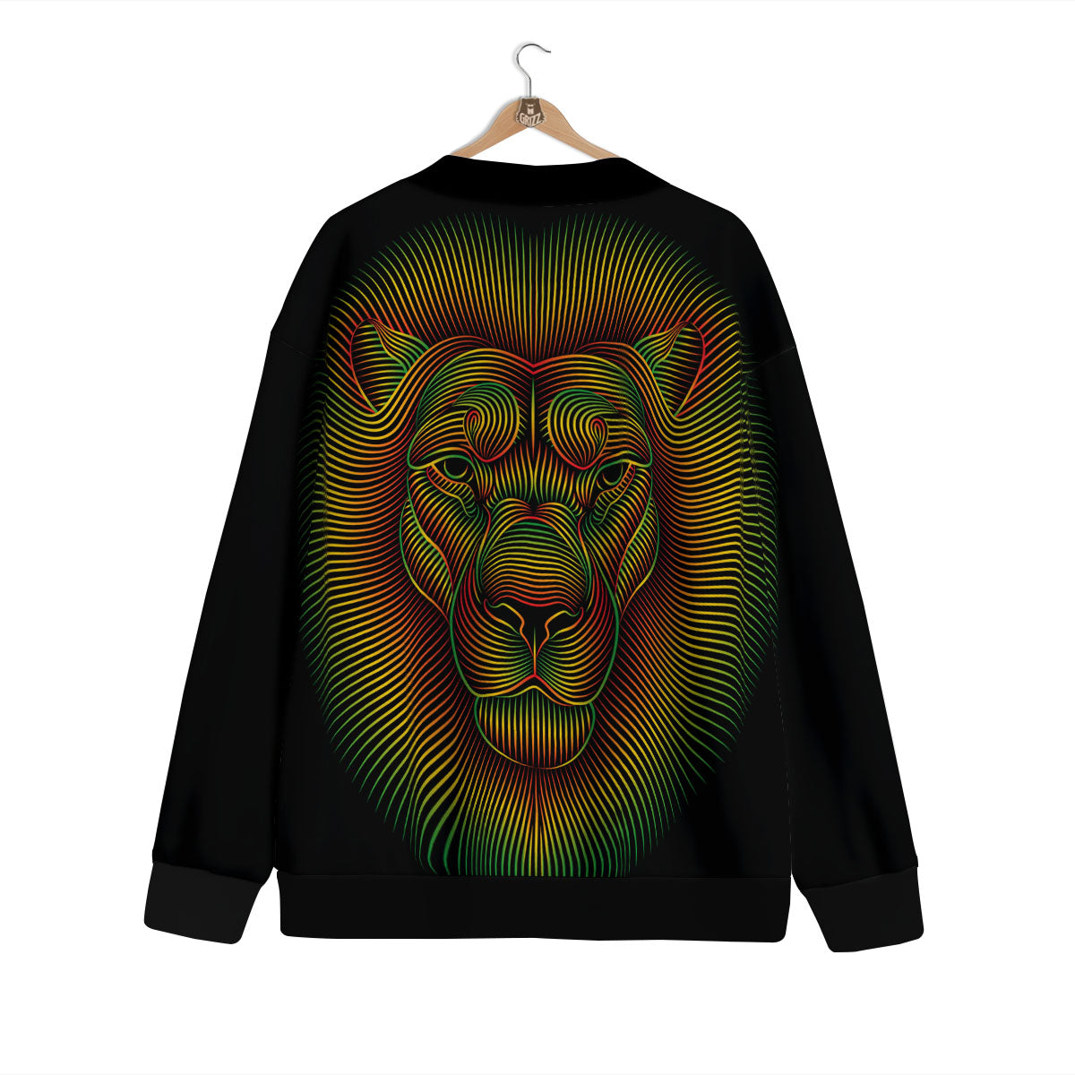 Lion Rasta Print Cardigan-grizzshop