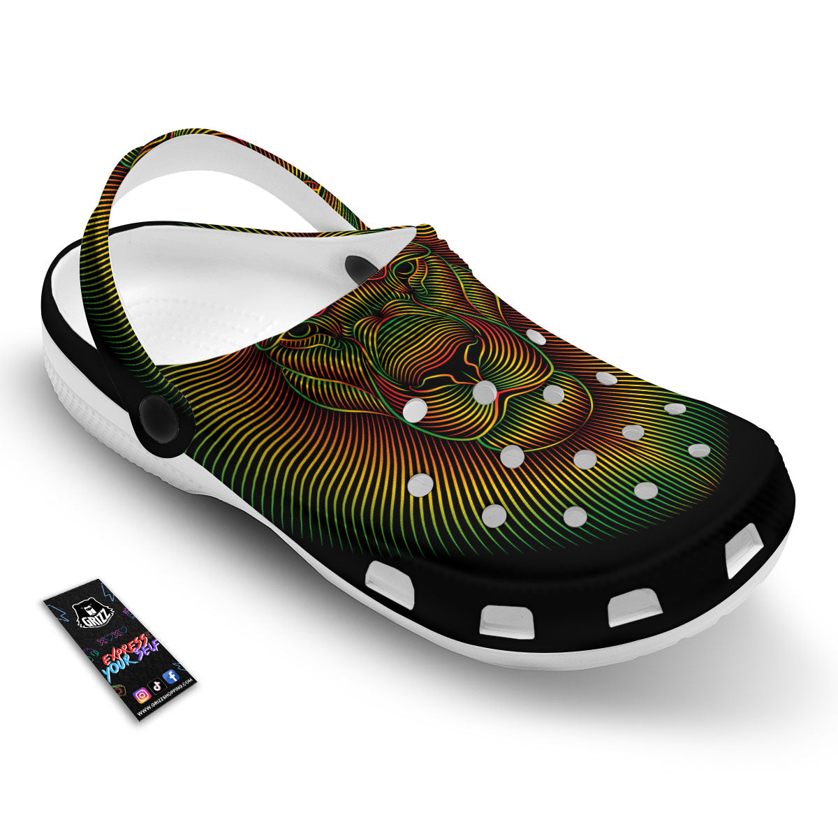 Lion Rasta Print Clog-grizzshop