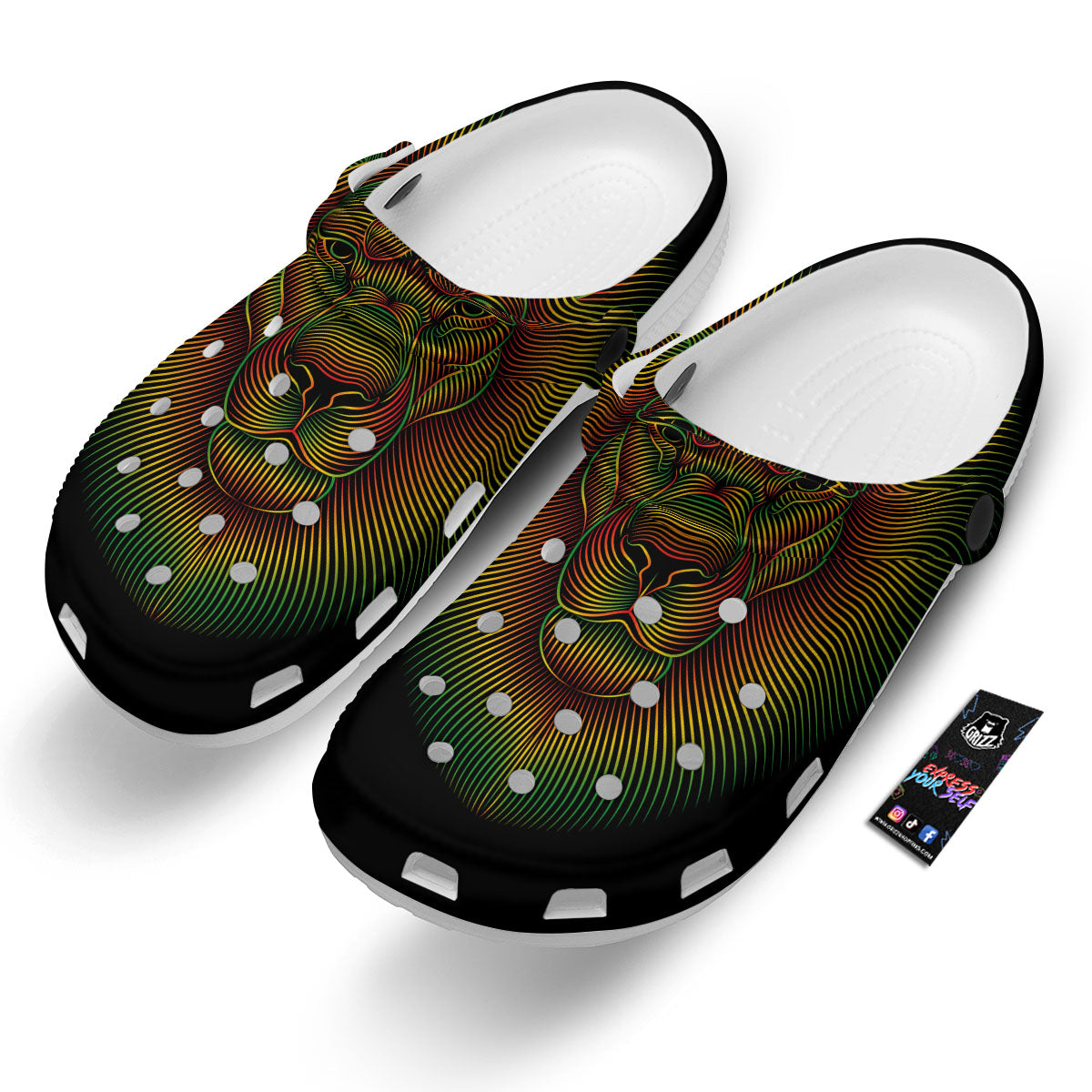 Lion Rasta Print Clog-grizzshop