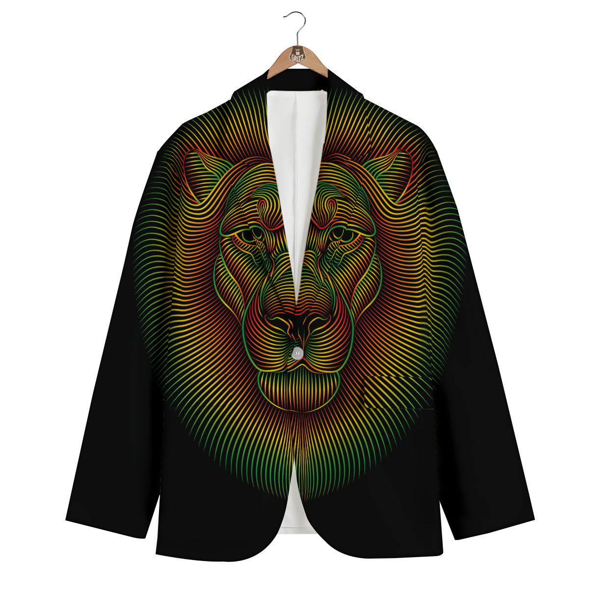 Lion Rasta Print Men's Blazer-grizzshop
