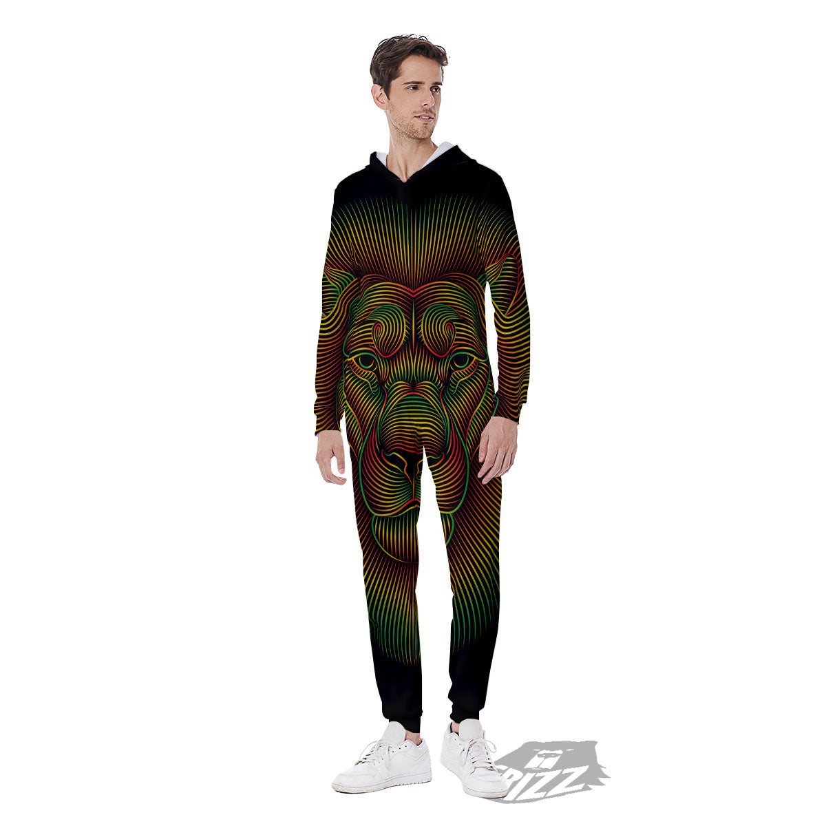 Lion Rasta Print Men's Jumpsuit-grizzshop