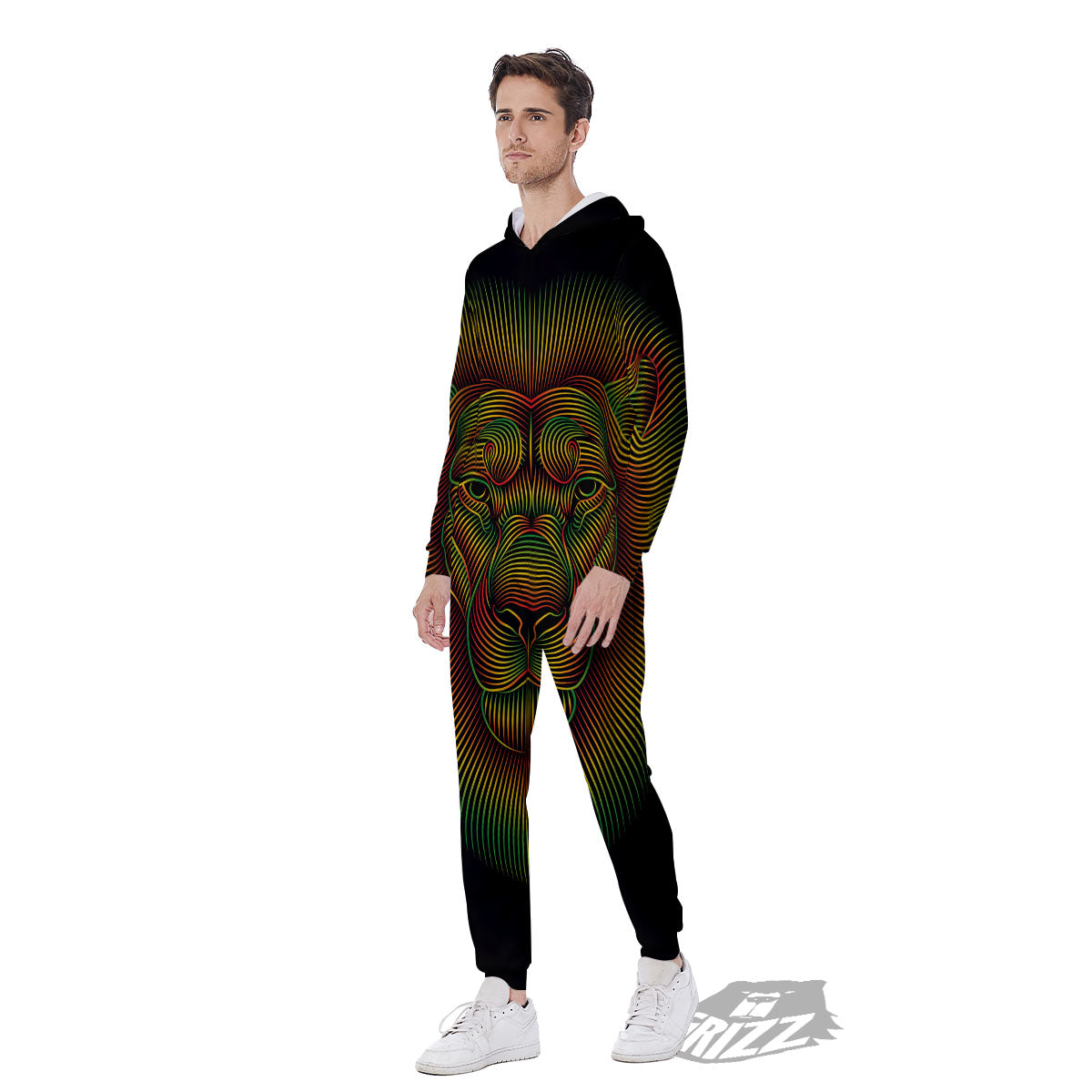 Lion Rasta Print Men's Jumpsuit-grizzshop