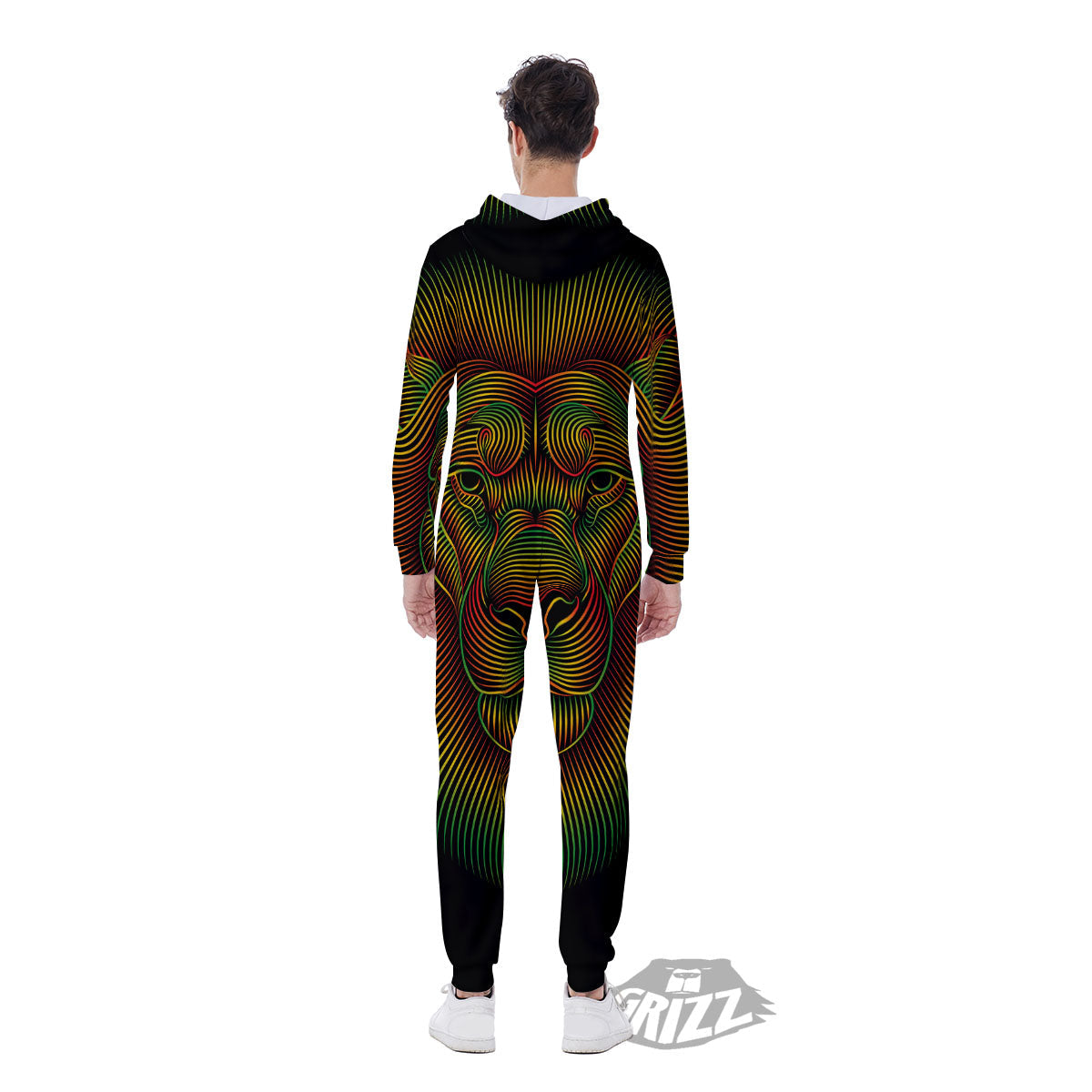 Lion Rasta Print Men's Jumpsuit-grizzshop
