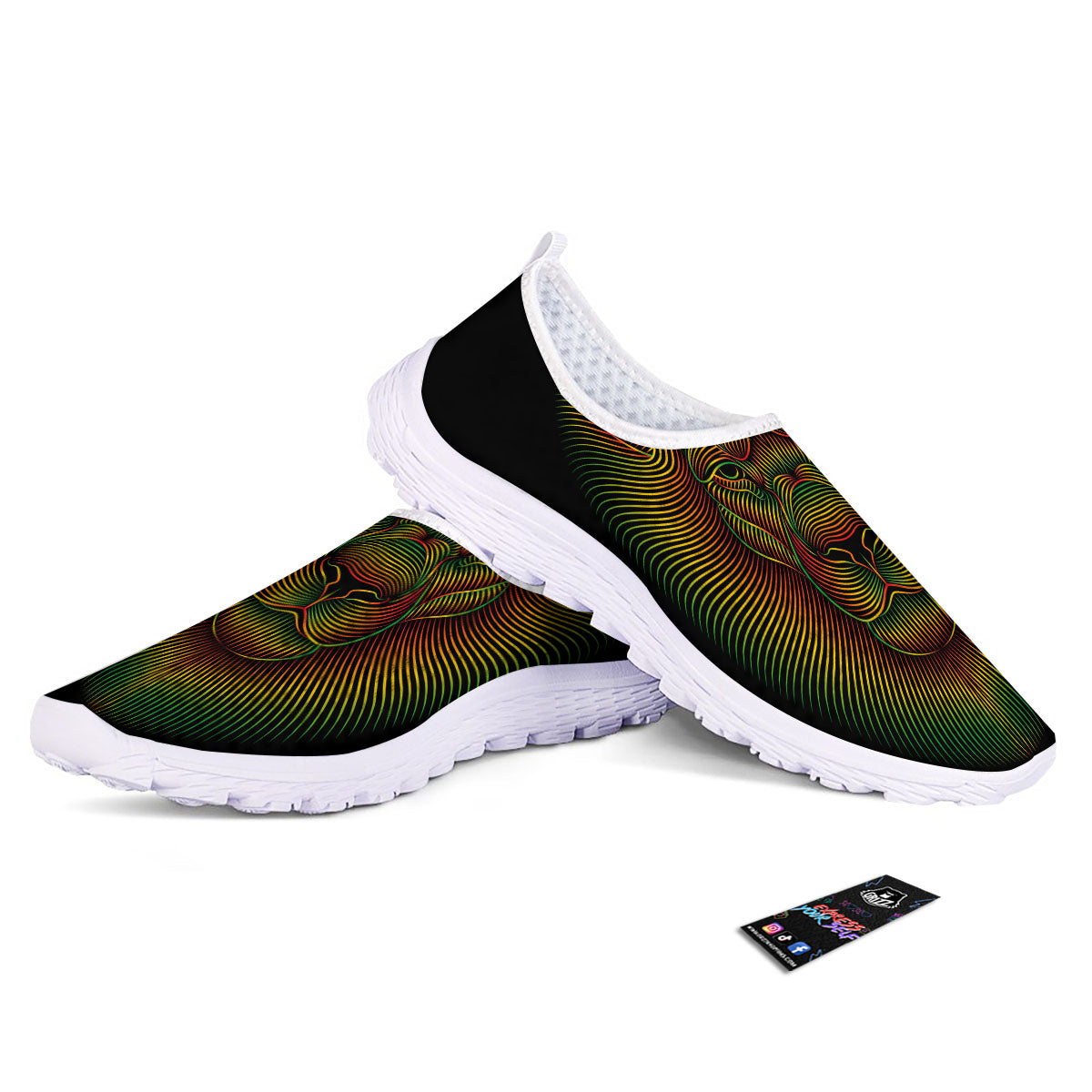 Lion Rasta Print Nurse Shoes-grizzshop