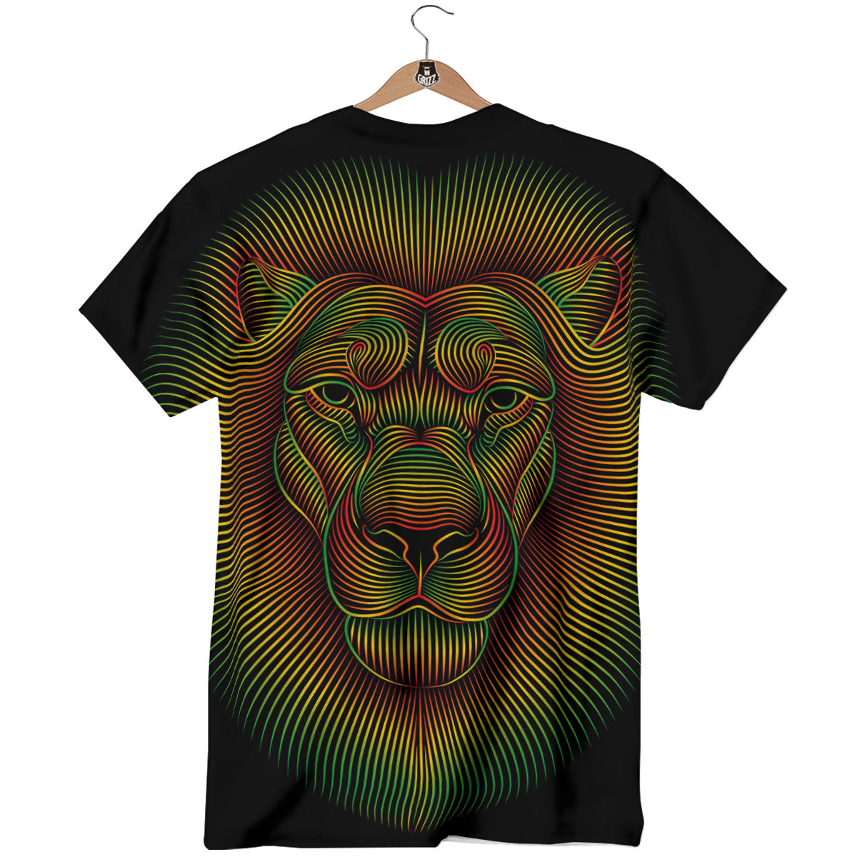 Lion Rasta Print T-Shirt-grizzshop