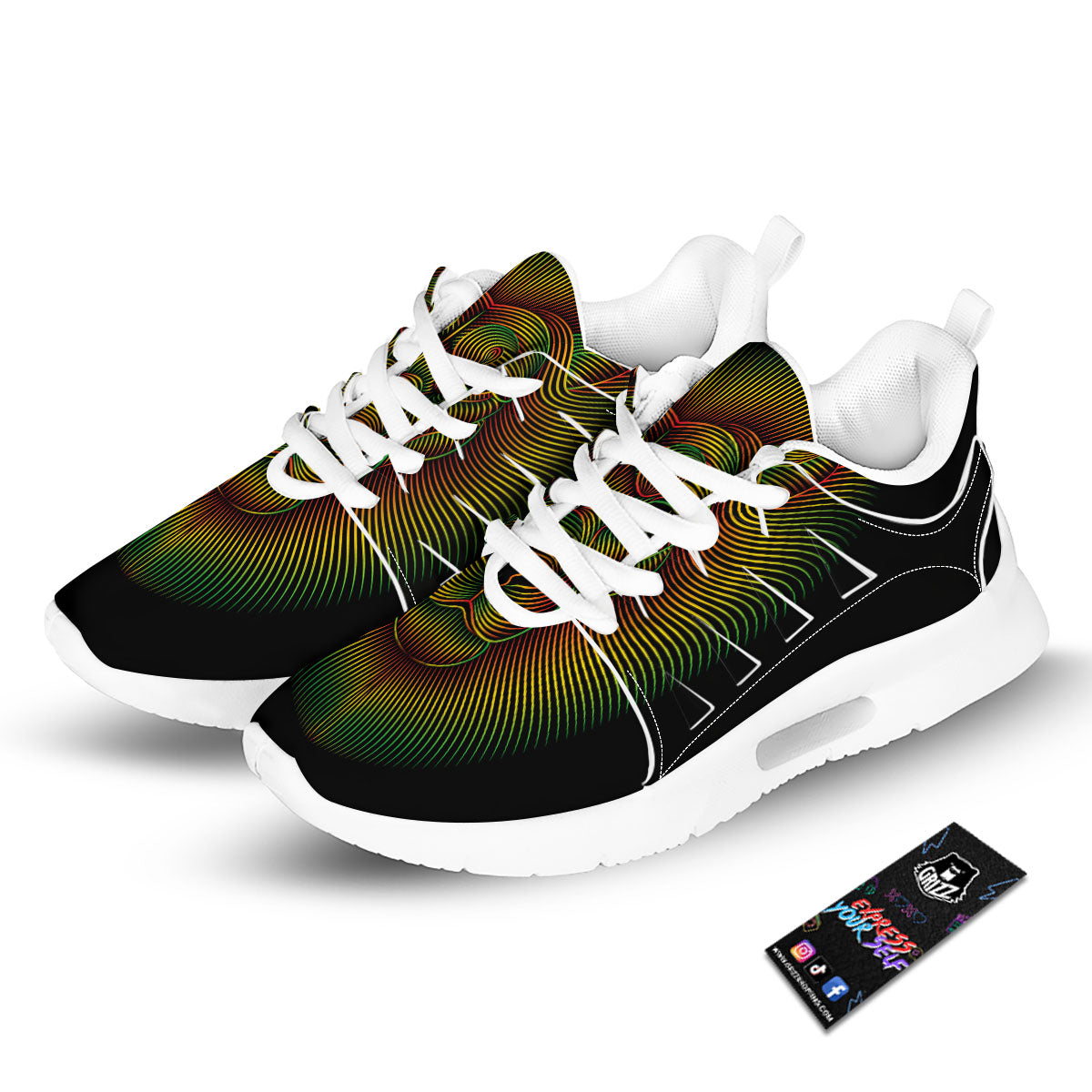 Lion Rasta Print Tennis Shoes-grizzshop