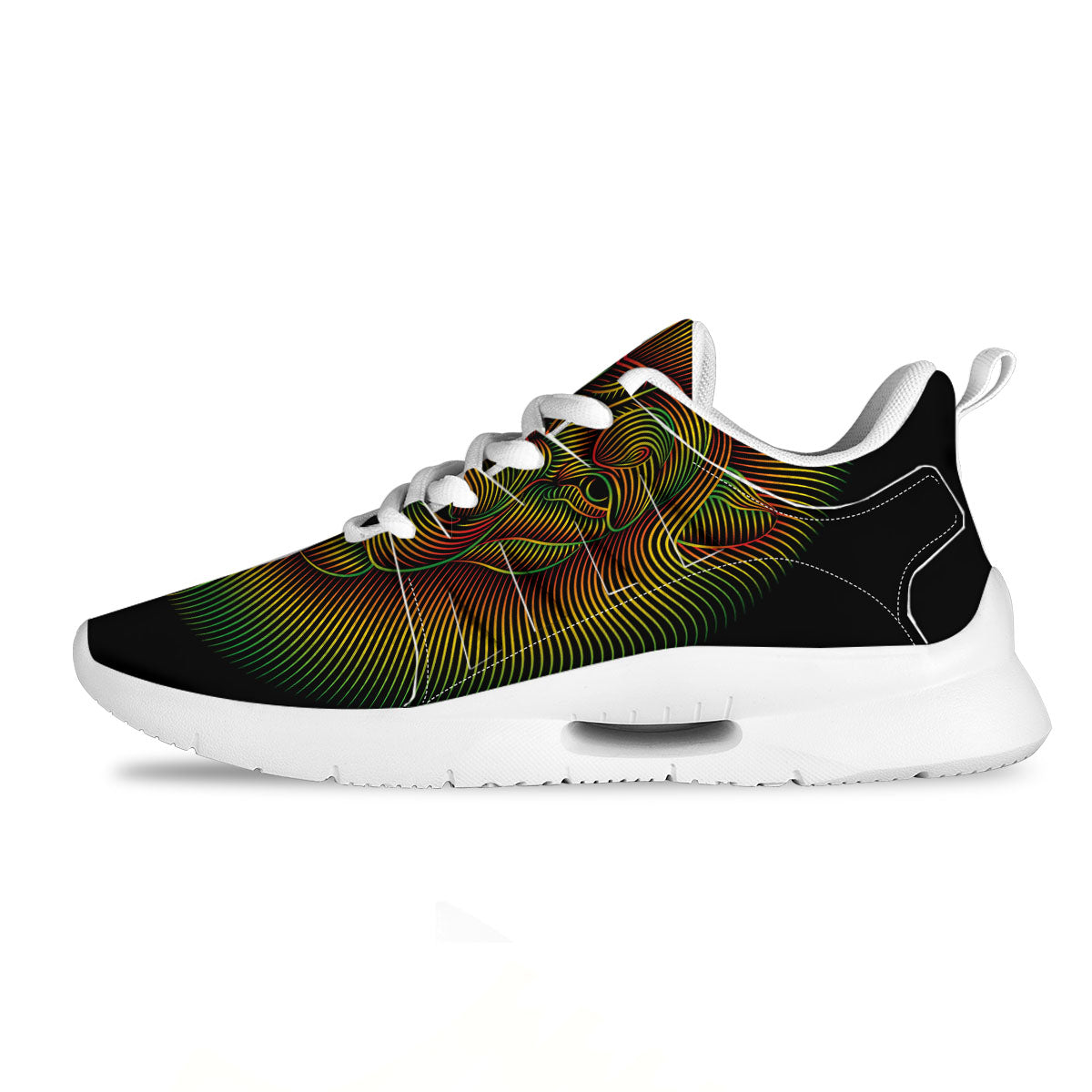 Lion Rasta Print Tennis Shoes-grizzshop