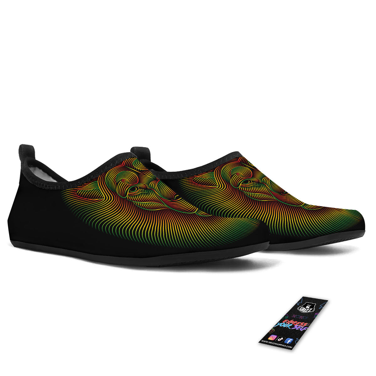 Lion Rasta Print Water Shoes-grizzshop