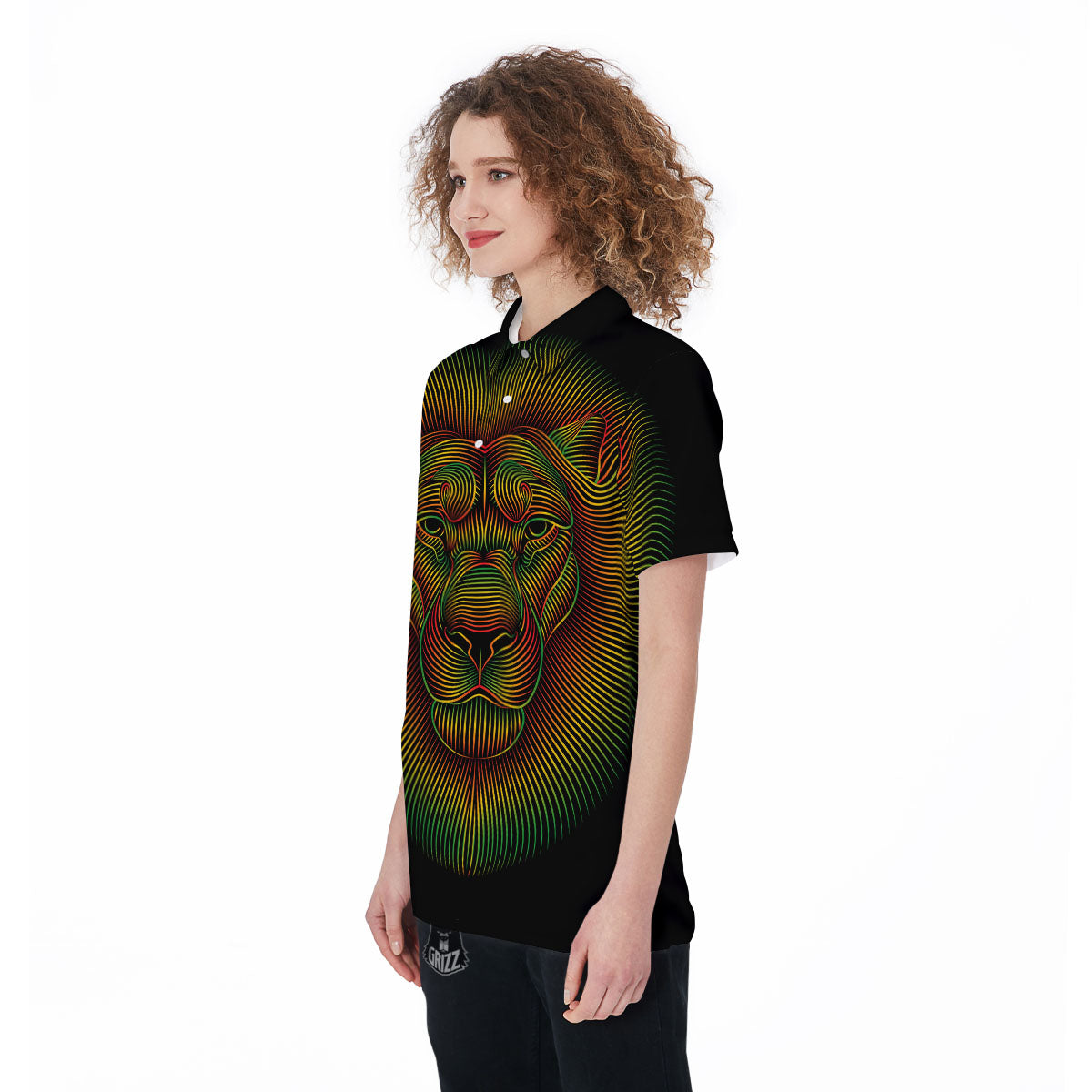 Lion Rasta Print Women's Golf Shirts-grizzshop