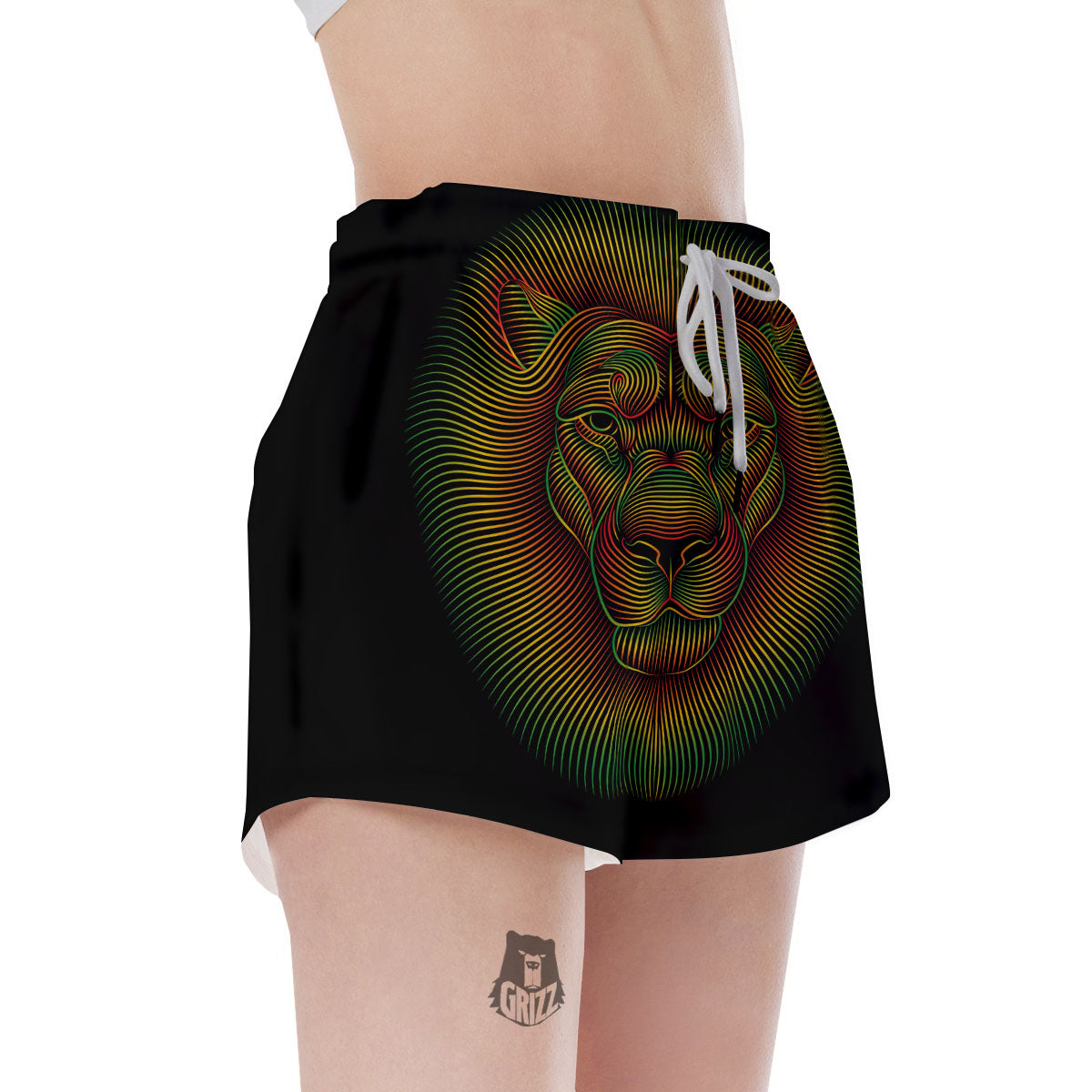 Lion Rasta Print Women's Shorts-grizzshop