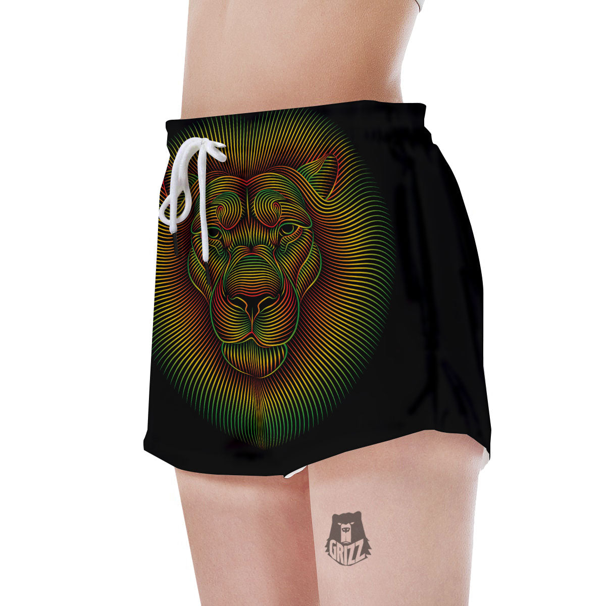 Lion Rasta Print Women's Shorts-grizzshop
