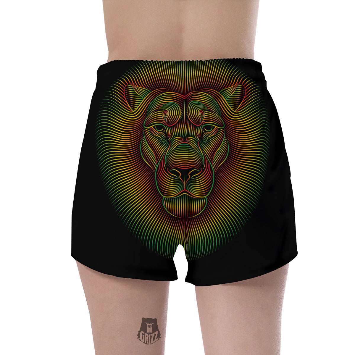 Lion Rasta Print Women's Shorts-grizzshop