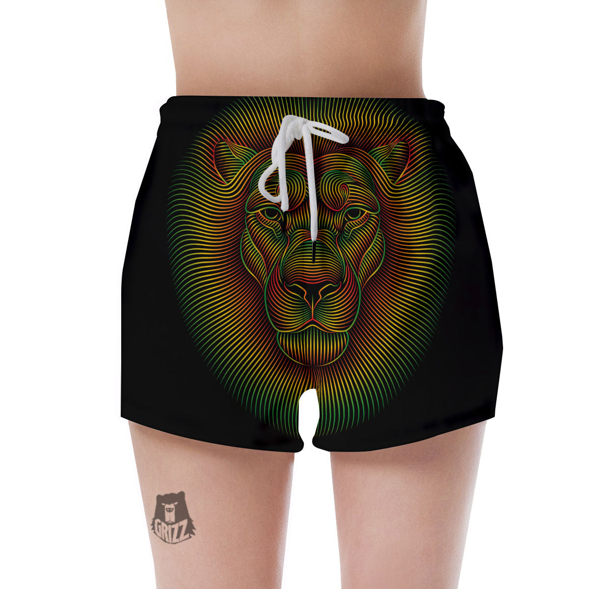 Lion Rasta Print Women's Shorts-grizzshop