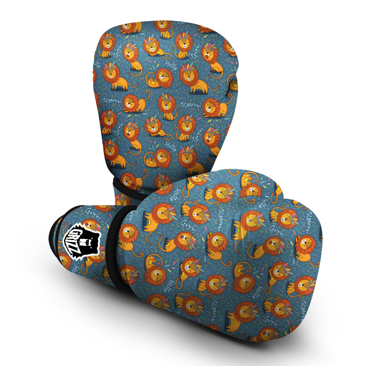 Lion Tribe Roar Print Pattern Boxing Gloves-grizzshop