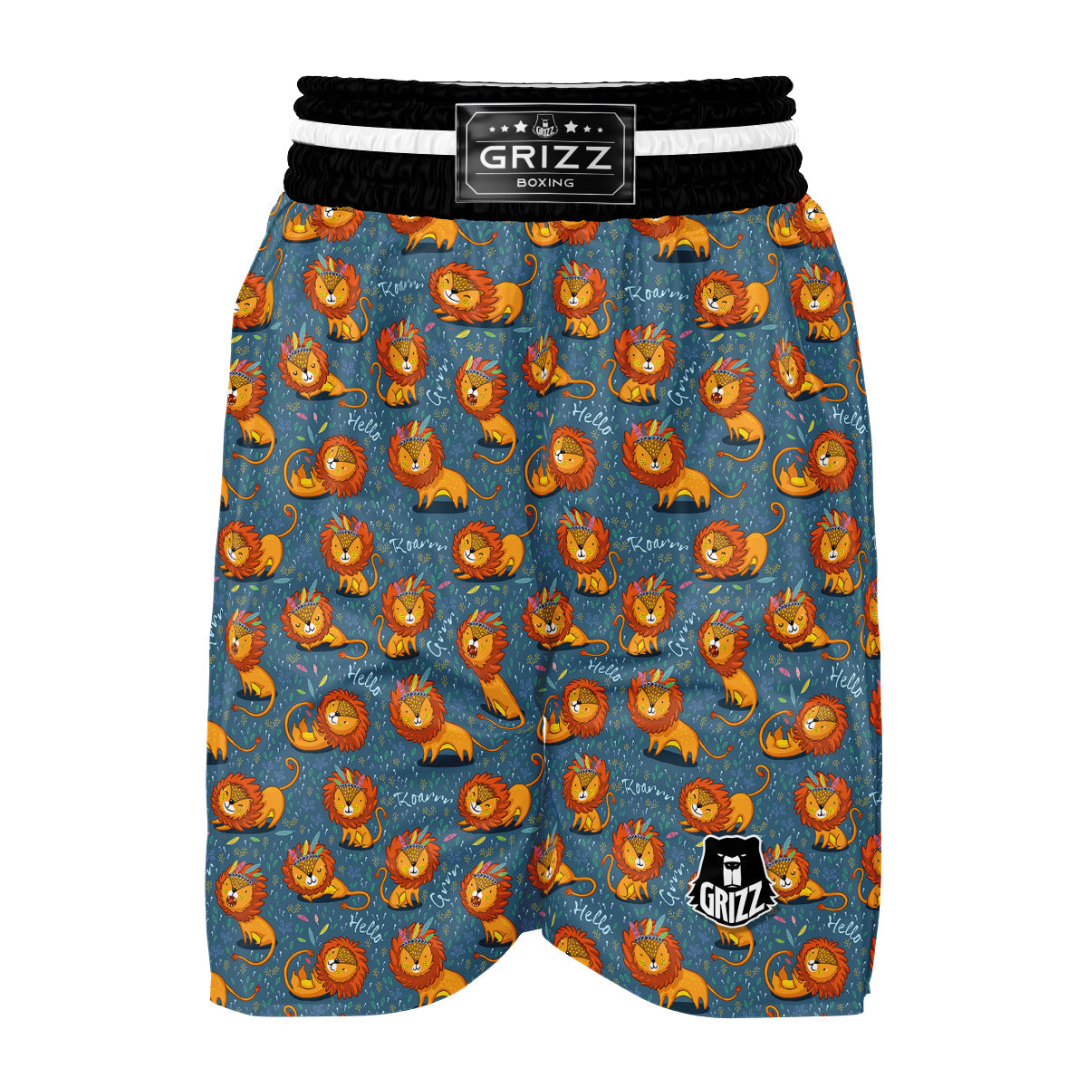 Lion Tribe Roar Print Pattern Boxing Shorts-grizzshop