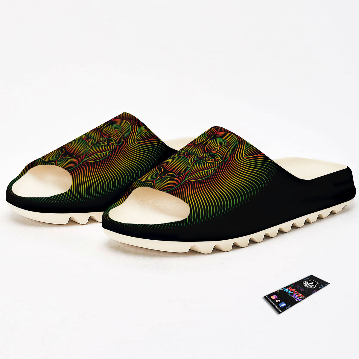 Lion Rasta Print Sandals-grizzshop