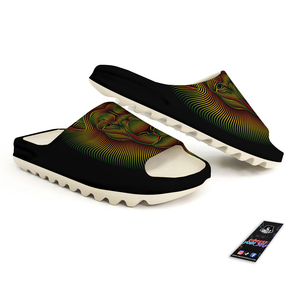 Lion Rasta Print Sandals-grizzshop