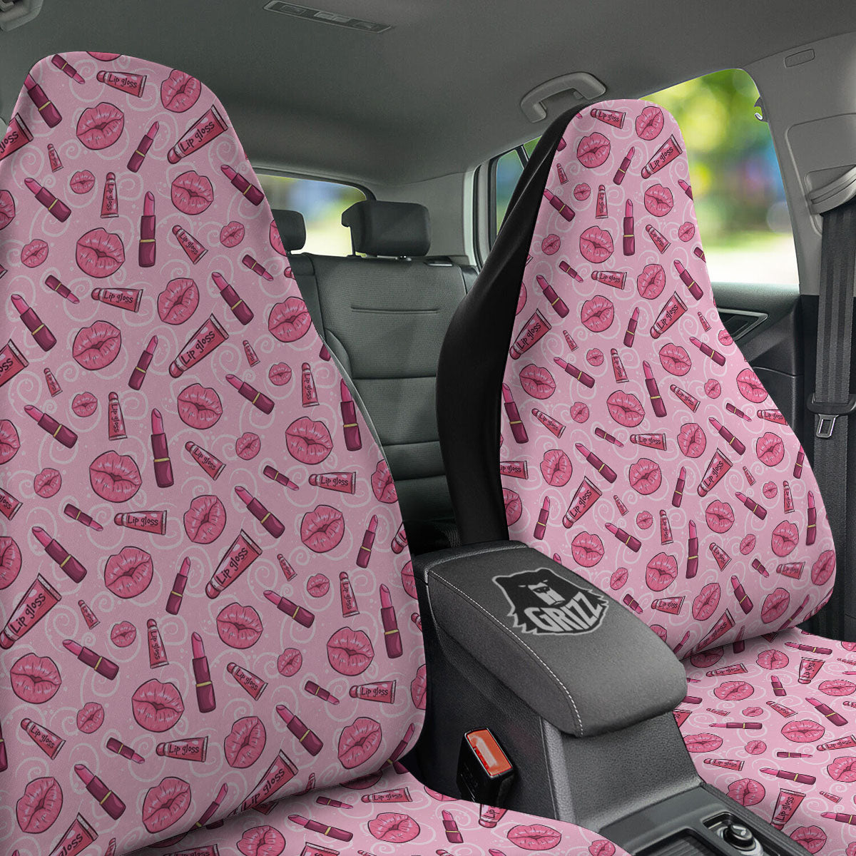 Lips Funky Kiss Print Pattern Car Seat Covers-grizzshop