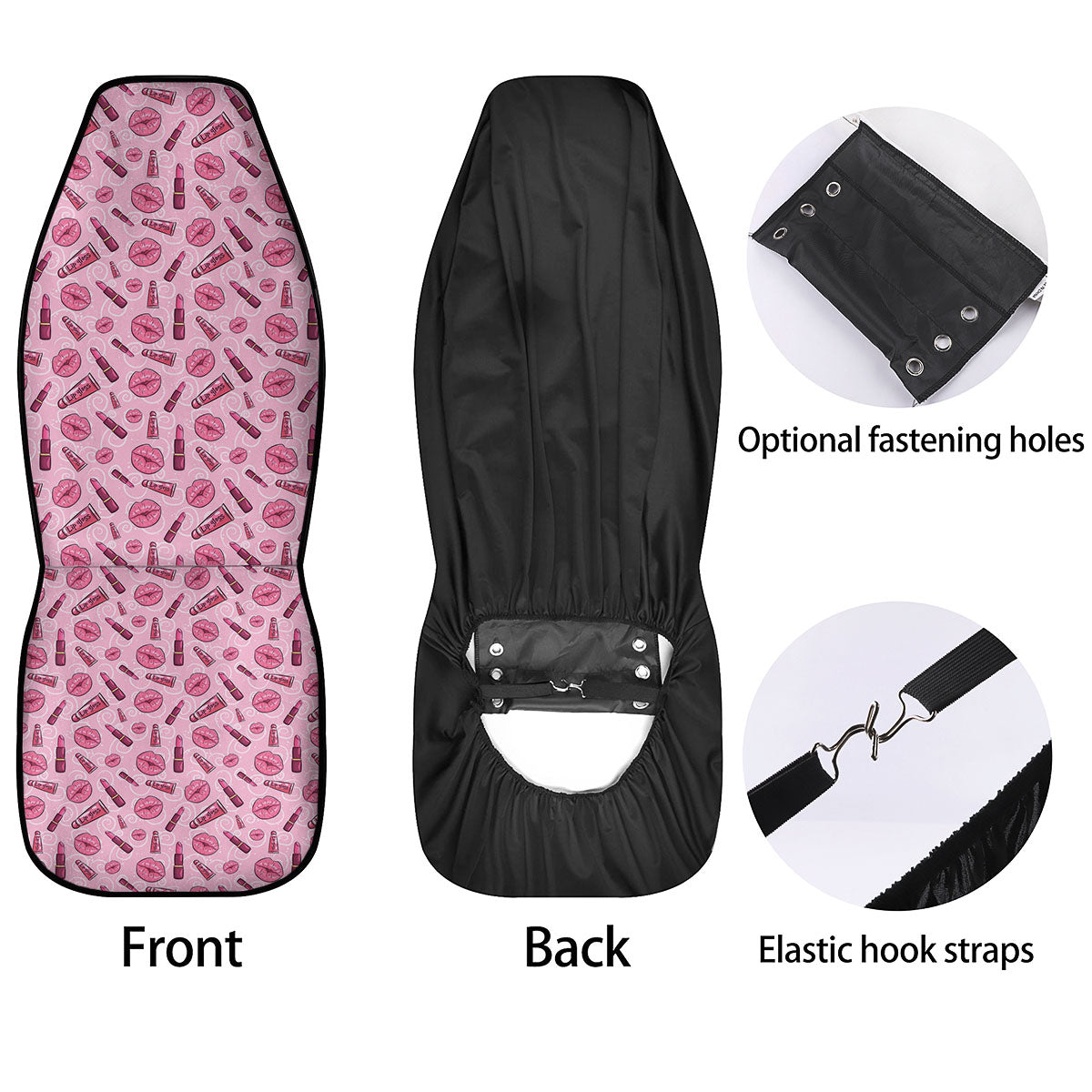 Lips Funky Kiss Print Pattern Car Seat Covers-grizzshop