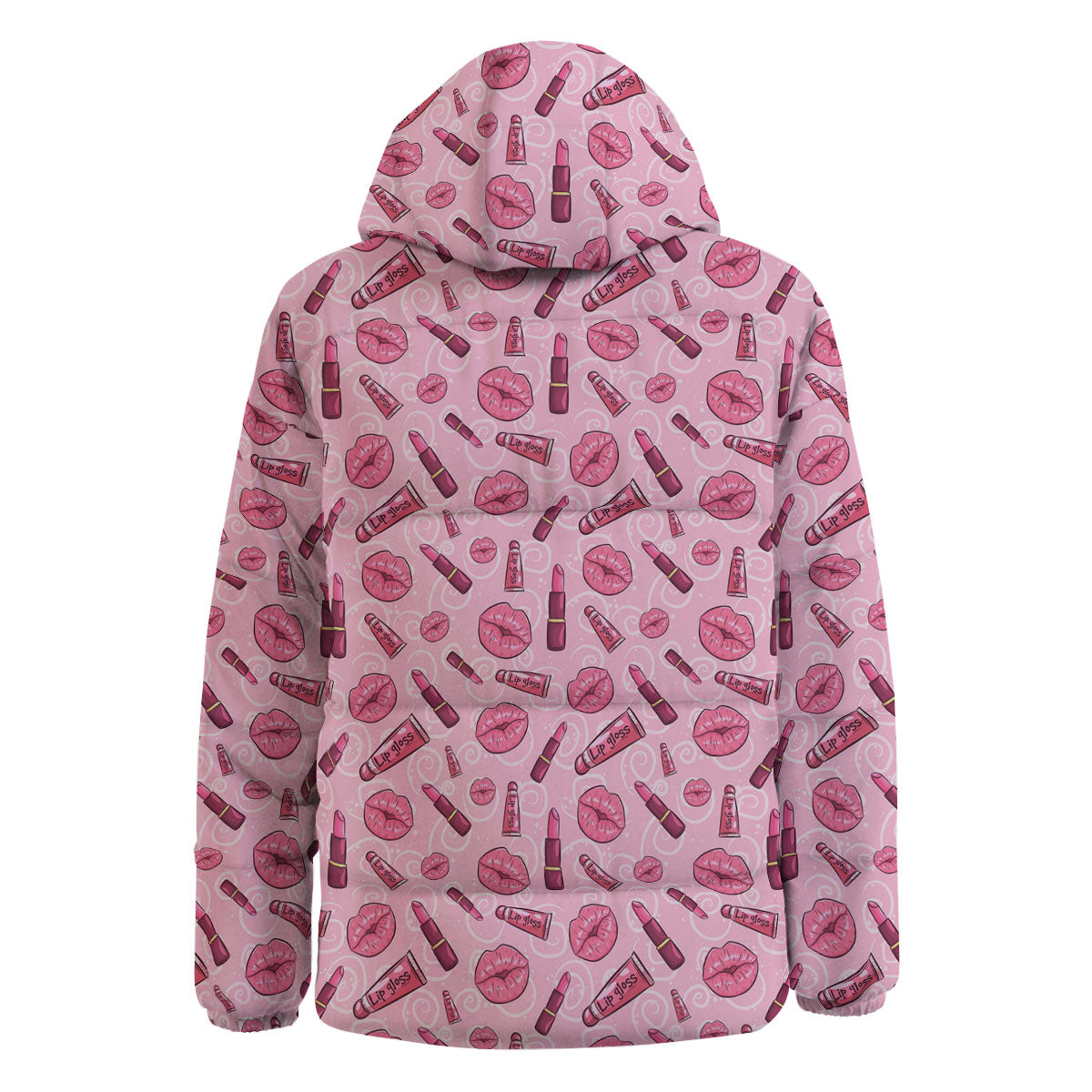 Lips Funky Kiss Print Pattern Down Jacket-grizzshop