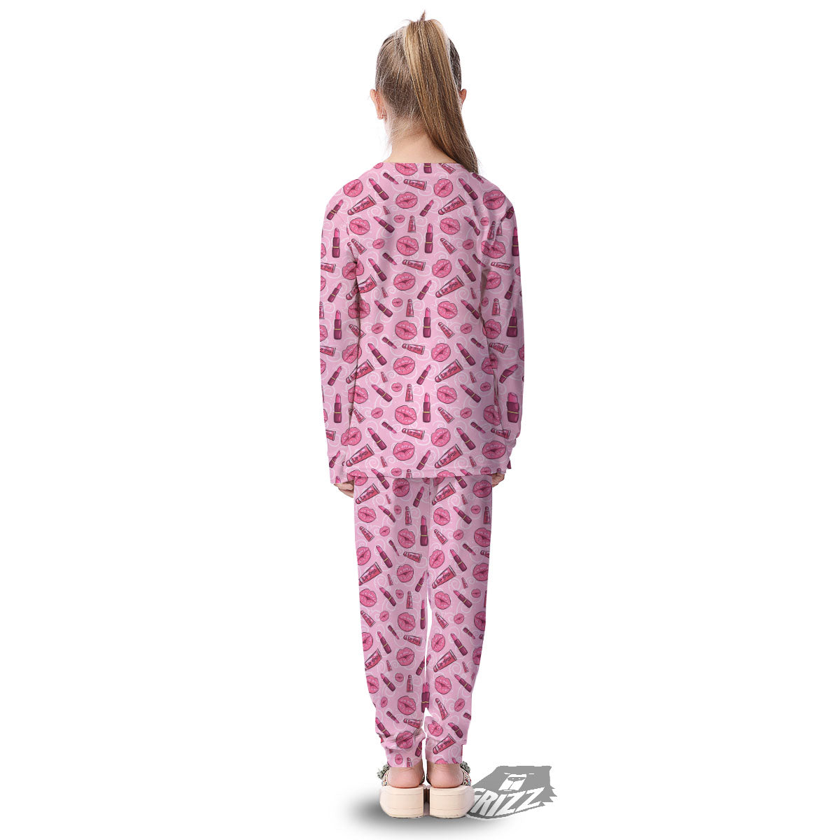 Lips Funky Kiss Print Pattern Kid's Pajamas-grizzshop