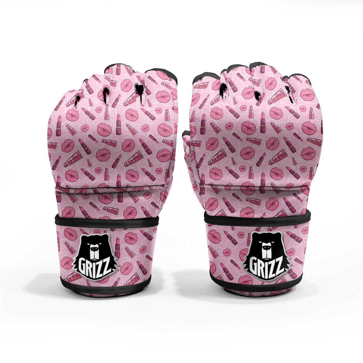 Lips Funky Kiss Print Pattern MMA Gloves-grizzshop