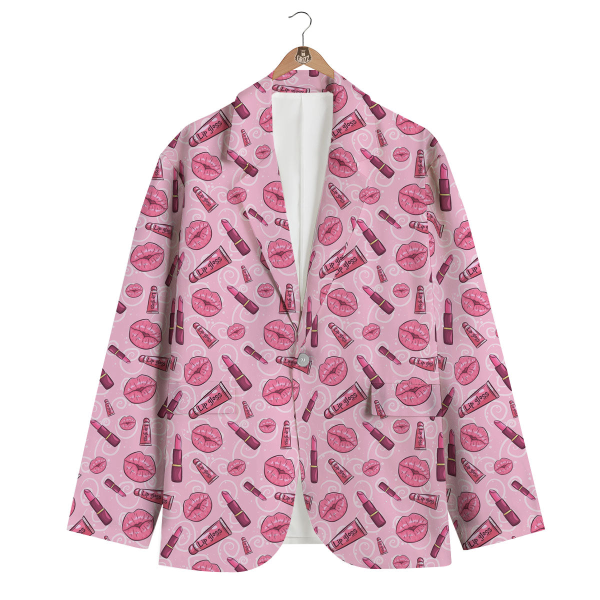 Lips Funky Kiss Print Pattern Men's Blazer-grizzshop